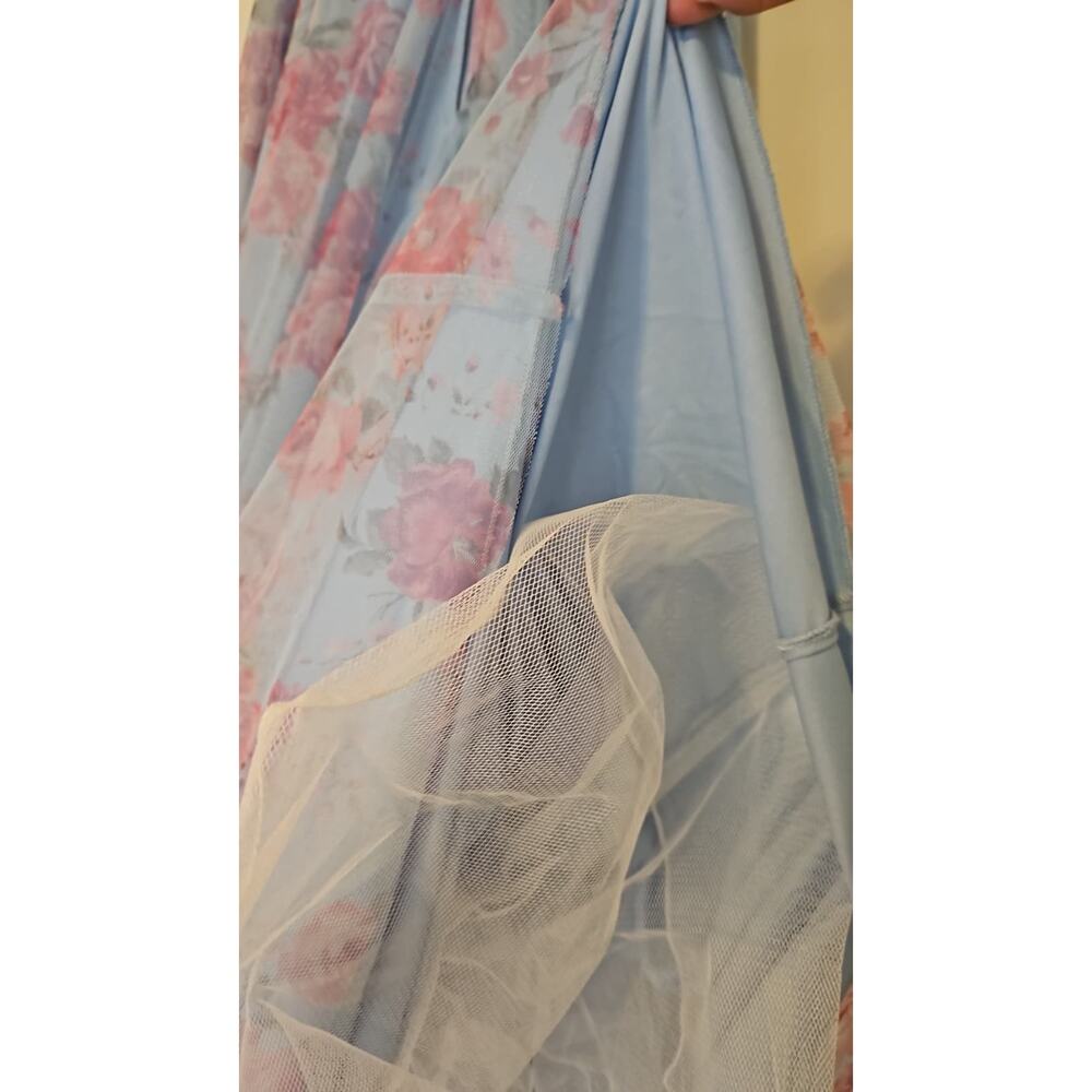 City Studios Floral-Print Bustier Gown in Sky Rose - Picture 5 of 7